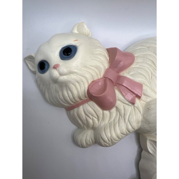 VTG Plastic Burwood White Persian Cats Hanging Wall Decor Set of‎ 2 - Kitty Cats - Picture 3 of 9